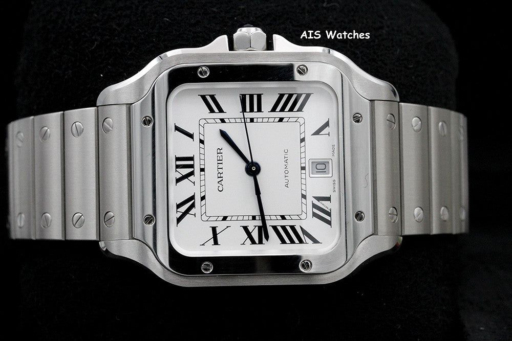 BNIB Cartier Santos De Cartier Large Steel WSSA0018 White Dial 39.8MM B&P