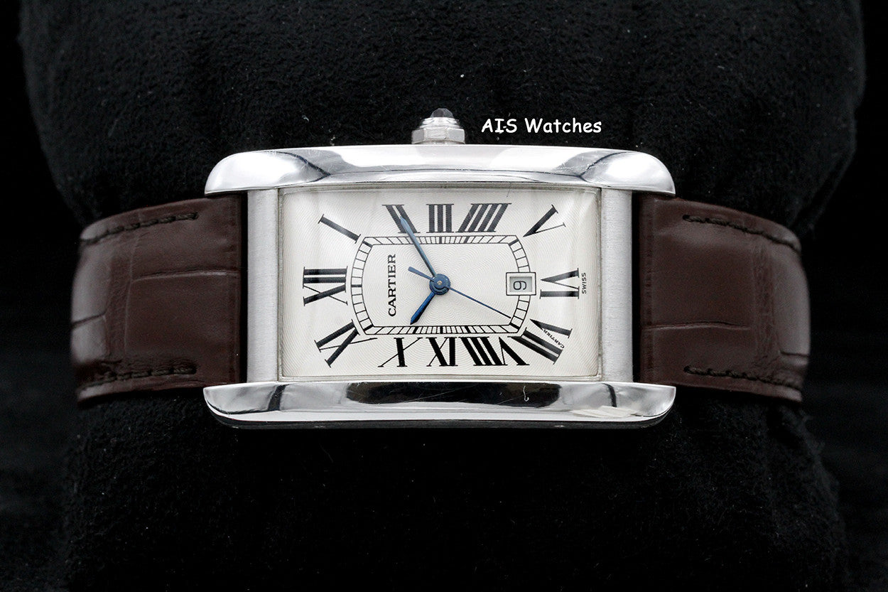 Cartier Tank Americaine W2603256 18K WG Automatic Silver Dial B&P