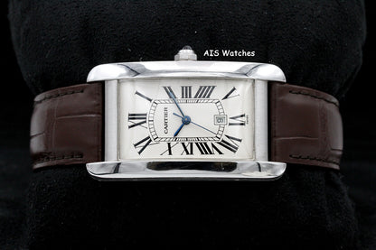 Cartier Tank Americaine W2603256 18K WG Automatic Silver Dial B&P