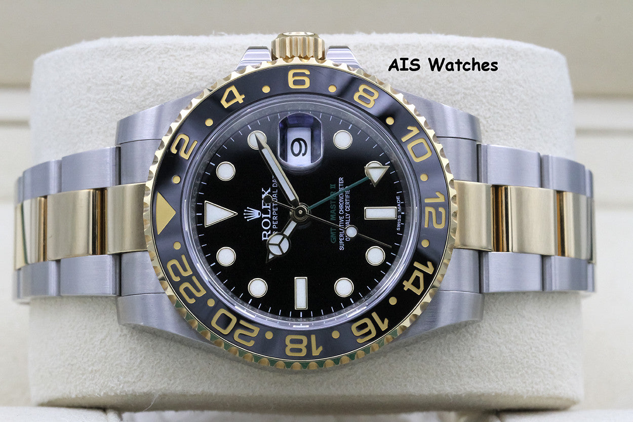 Rolex GMT Master II 18K/SS 116713LN 40MM Black Dial 2015 Box & Paper