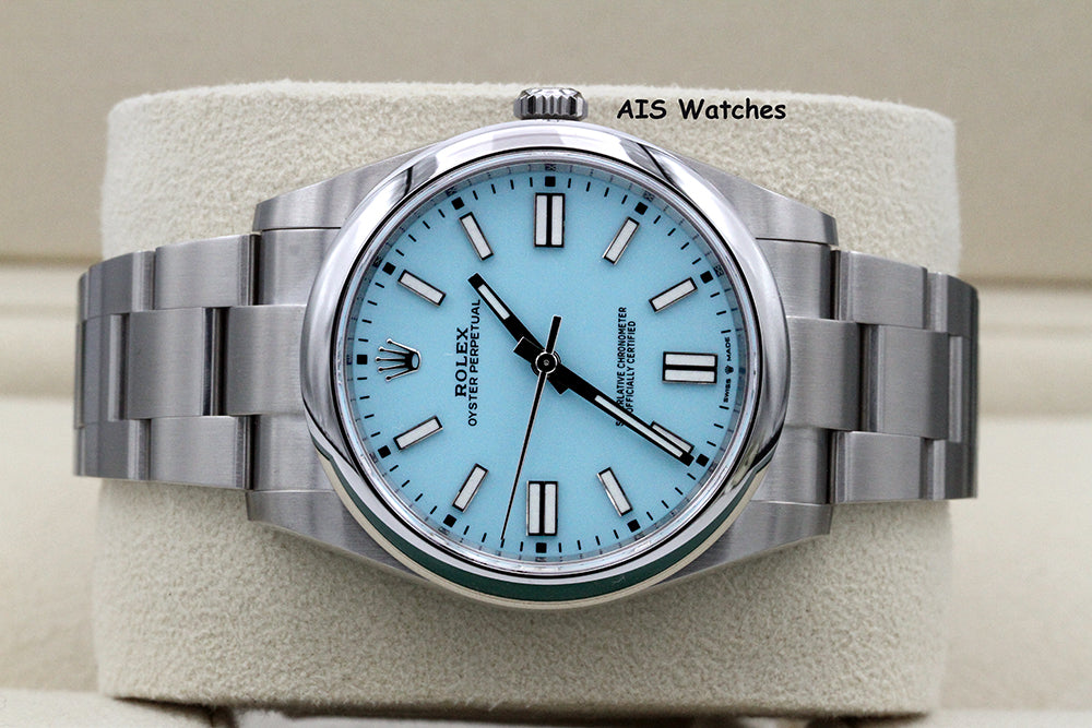 BNIB Rolex 124300 Oyster Perpetual 41 MM Tiffany Turquoise Dial Box & Papers