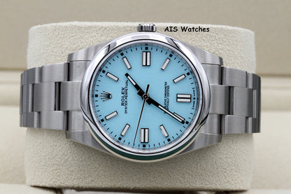 BNIB Rolex 124300 Oyster Perpetual 41 MM Tiffany Turquoise Dial Box & Papers