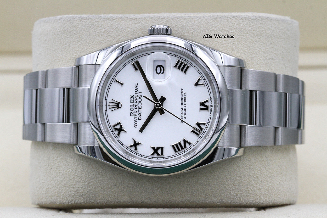 Rolex Datejust 36MM 126200 White Roman Dial Oyster DJ36 Box & Papers