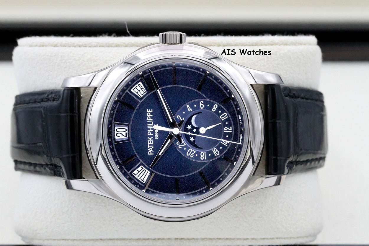 Patek Philippe Annual Calendar 5205G White Gold Blue Dial Box & Paper