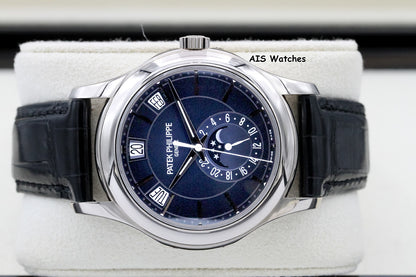 Patek Philippe Annual Calendar 5205G White Gold Blue Dial Box & Paper
