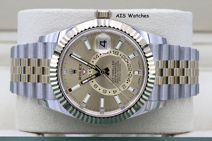 Rolex 326933 Sky-Dweller 18K Yellow Gold / SS Jubilee Champagne Dial B&P