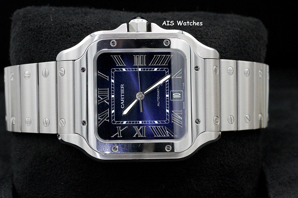 BNIB Cartier Santos De Cartier Large Steel WSSA0030 Blue Dial 39.8MM B&P