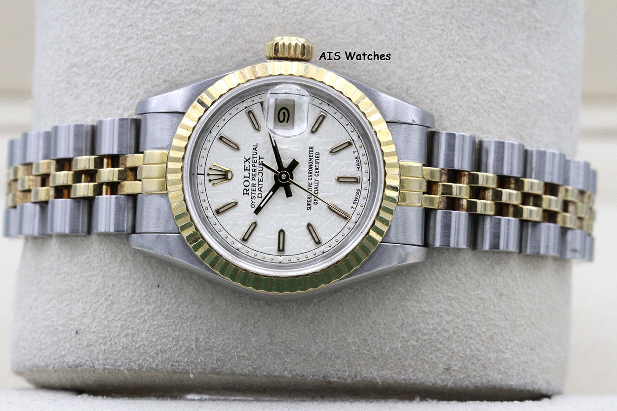 Rolex Ladies Two-Tone DateJust 69173 White Computer Dial 26MM R Serial - 1988 with Papers