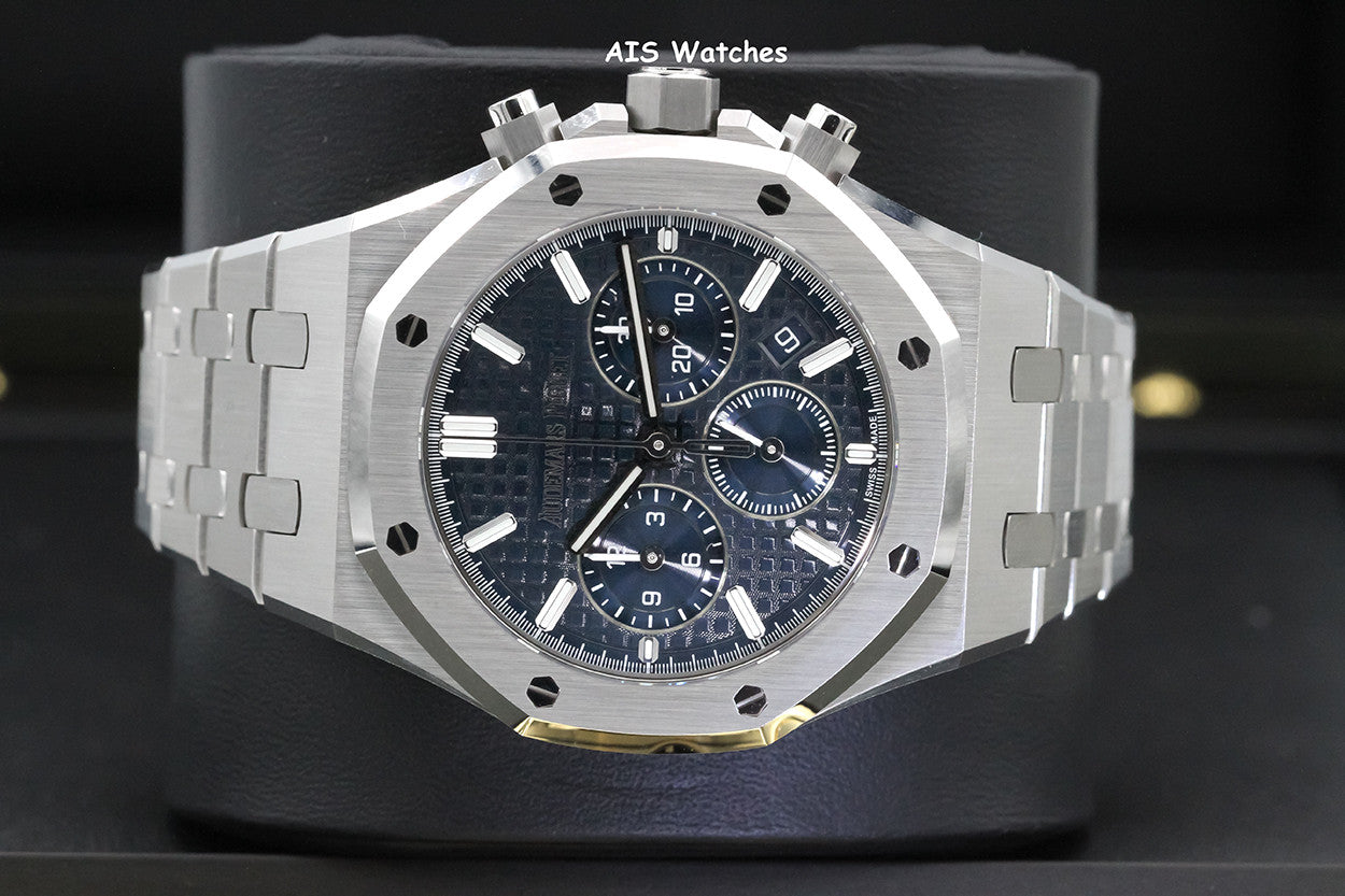 BNIB Audemars Piguet 26715ST Royal Oak Chronograph Blue Dial 38MM Box & Papers