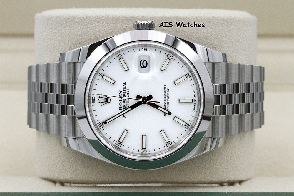 BNIB Rolex Datejust 41MM 126300 White Stick Dial Jubilee Bracelet B&P
