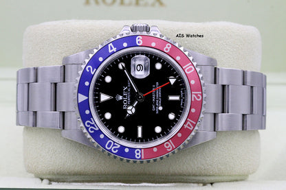 Rolex GMT Master II 16710 3186 Z Serial Pepsi / Black Insert Box & Papers