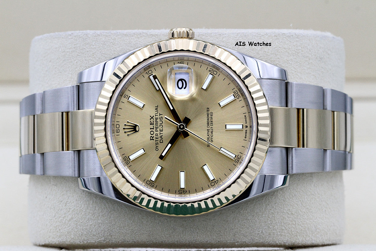Rolex 126333 DateJust 41MM 18K YG/SS Champagne Stick Dial Oyster Bracelet 2022 Box & Papers