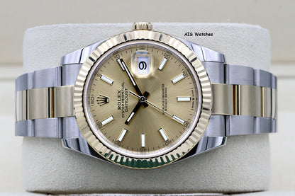 Rolex 126333 DateJust 41MM 18K YG/SS Champagne Stick Dial Oyster Bracelet 2022 Box & Papers