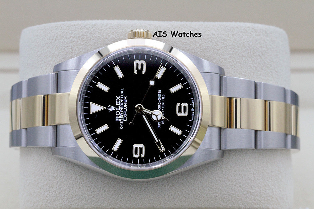 BNIB Rolex 124273 Explorer 1 36MM 18K Yellow Gold / Stainless Steel Box & Paper