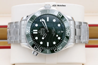 BNIB Omega Seamaster 300M SS 42MM Diver Green Wave Dial 210.30.42.20.10.001 BP