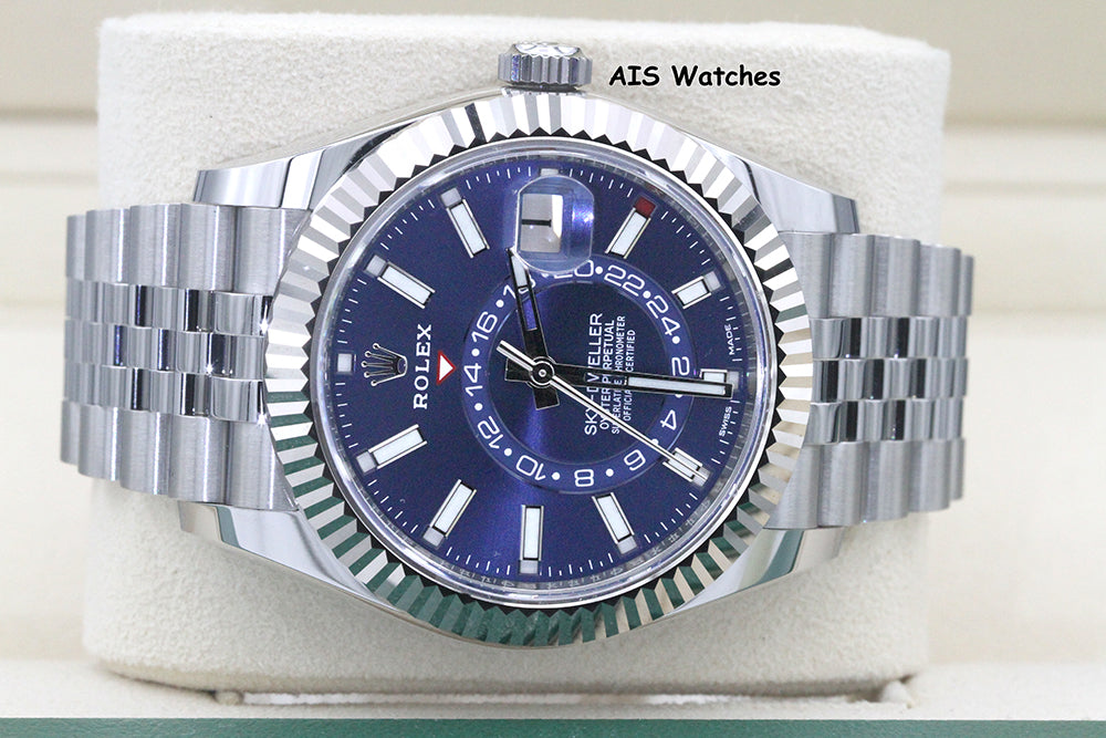 Rolex 326934 Sky-Dweller Stainless Steel Blue Dial Jubilee Box & Papers