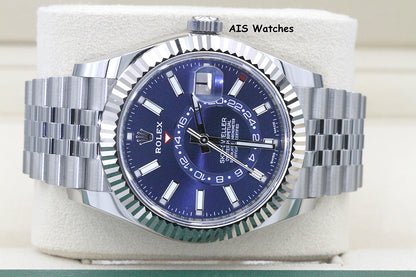 Rolex 326934 Sky-Dweller Stainless Steel Blue Dial Jubilee Box & Papers