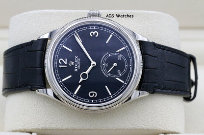 BNIB Rolex 52509 Perpetual 1908 18K White Gold Black Dial Leather Strap 39MM BP
