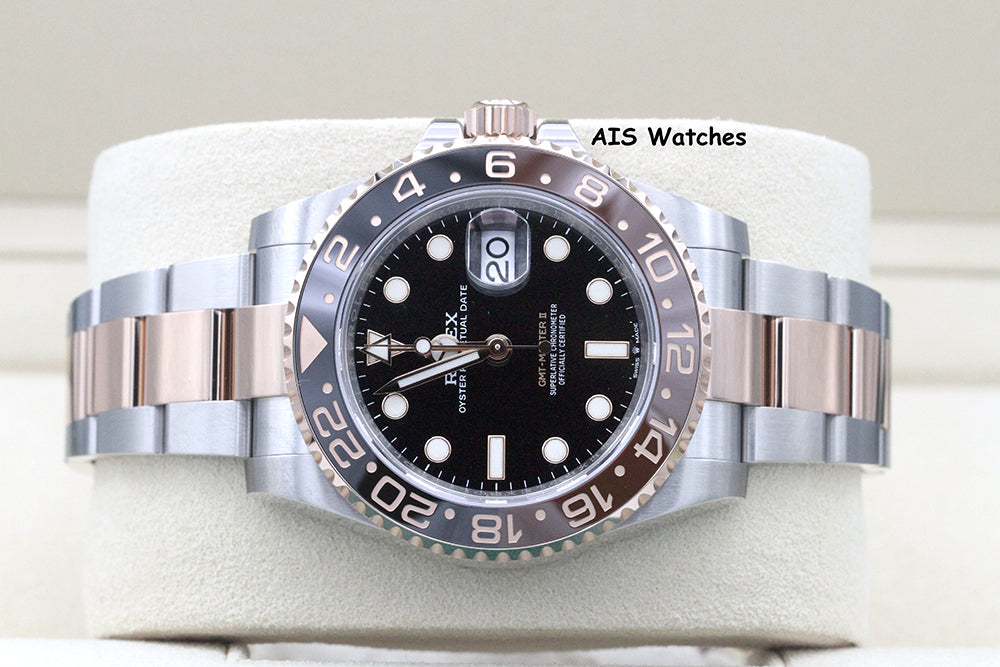 BNIB Rolex 126711 CHNR GMT Master II 18K Rose Gold / SS RootBeer Ceramic B&P