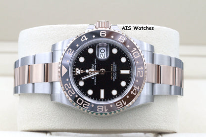 BNIB Rolex 126711 CHNR GMT Master II 18K Rose Gold / SS RootBeer Ceramic B&P