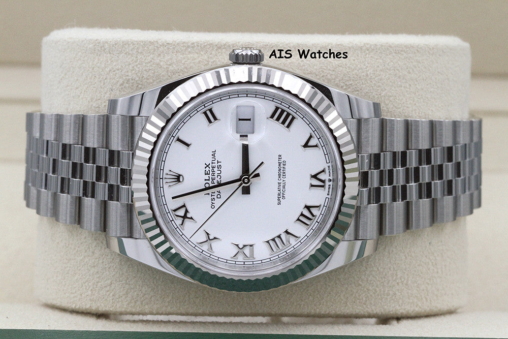 BNIB Rolex Datejust 41MM 126334 White Roman Dial Jubilee Box & Papers