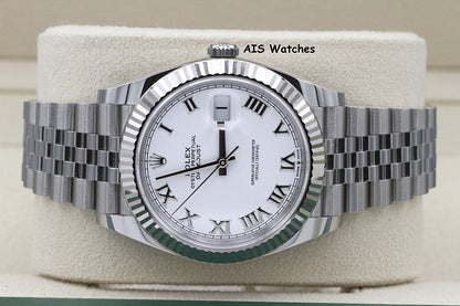 BNIB Rolex Datejust 41MM 126334 White Roman Dial Jubilee Box & Papers