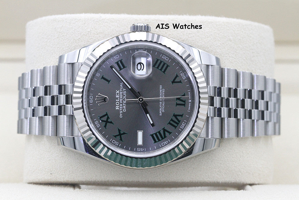 BNIB Rolex Datejust 41MM 126334 Wimbledon Slate Roman Dial Jubilee Box & Paper