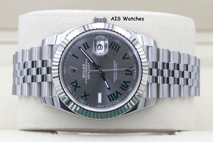 BNIB Rolex Datejust 41MM 126334 Wimbledon Slate Roman Dial Jubilee Box & Paper