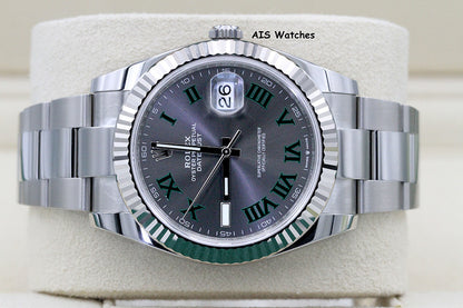 BNIB Rolex Datejust 41MM 126334 Wimbledon Slate Roman Dial Oyster Box & Papers