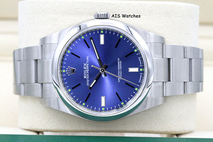 Rolex 114300 Oyster Perpetual 39MM Blue Dial 2018 Box & Paper