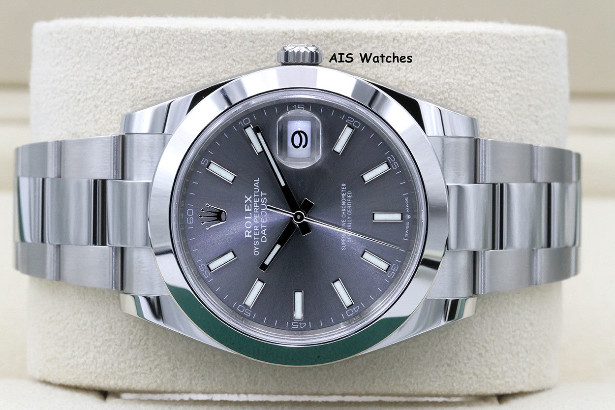 BNIB Rolex Datejust 41MM 126300 Rhodium Stick Dial Oyster Bracelet B&P