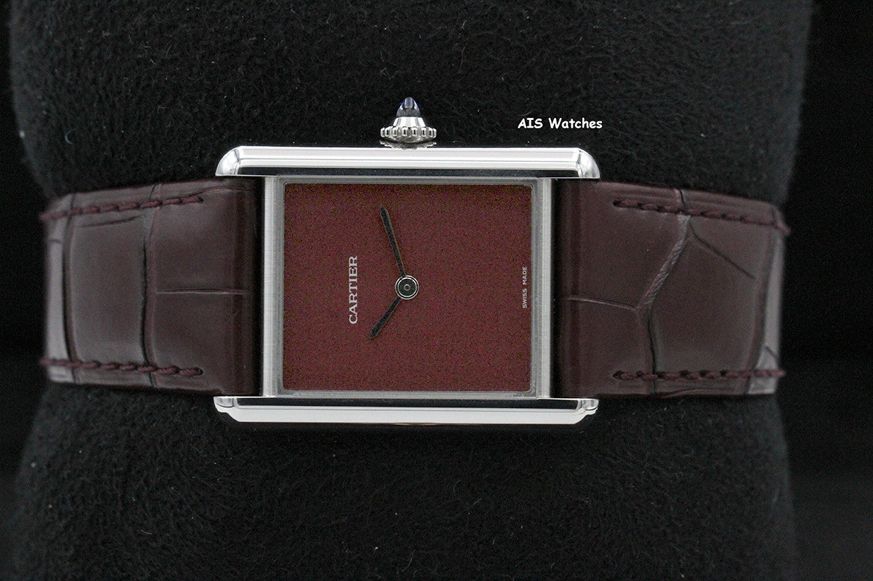 Cartier Must de Cartier WSTA0054 Red Dial 33.7MM x 25MM Box & Papers