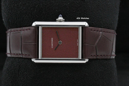Cartier Must de Cartier WSTA0054 Red Dial 33.7MM x 25MM Box & Papers