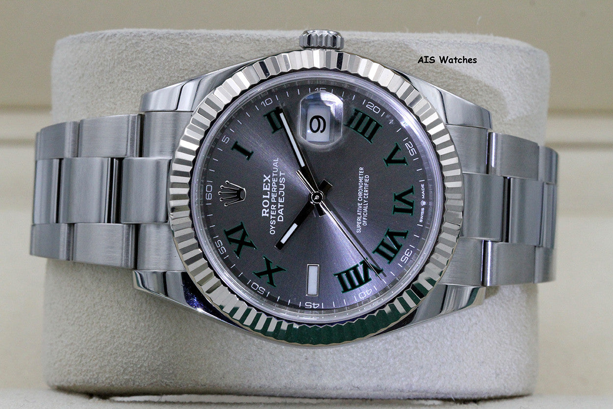 Rolex Datejust 41MM 126334 Wimbledon Slate Roman Dial Oyster 2020 Box & Papers