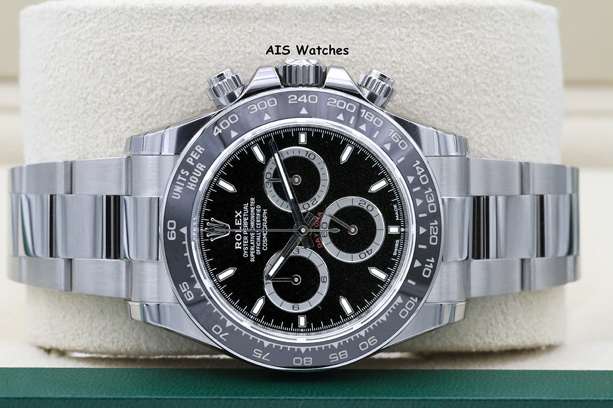 BNIB Rolex Cosmograph Ceramic Daytona 126500 Black Dial Box & Papers