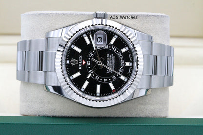 Rolex 326934 Sky-Dweller Stainless Steel Black Dial Oyster 2021 Box & Papers