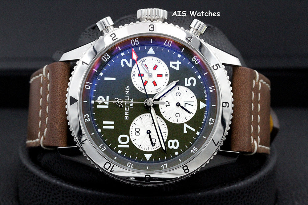 Breitling Super AVI B04 AB04452A1L1X1 Chronograph GMT 46 Curtiss Warhawk B&P