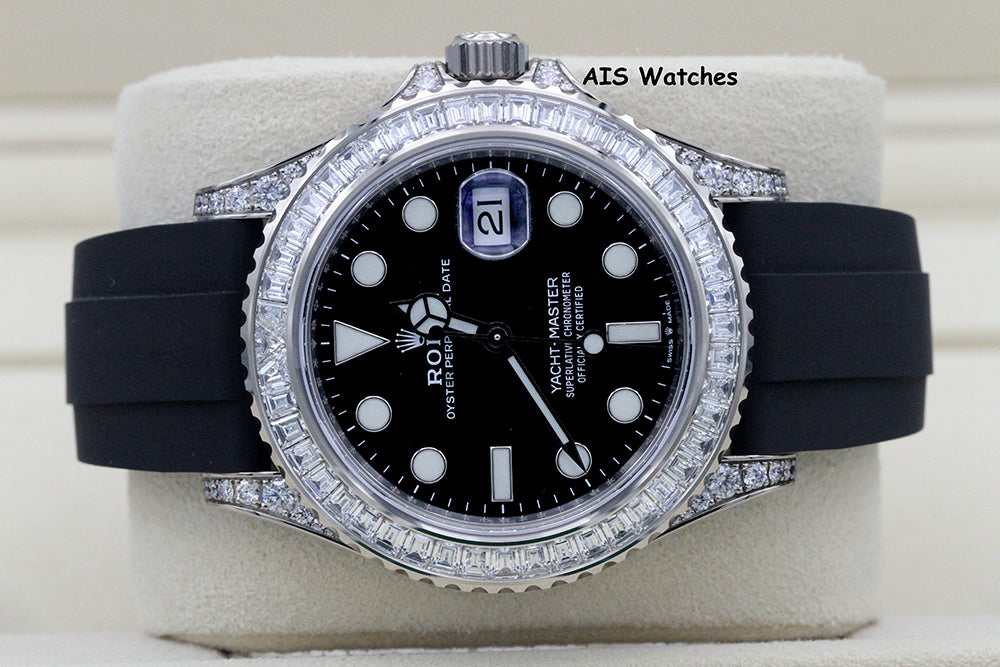 BNIB Rolex Yachtmaster 226679TBR Baguette Diamonds White Gold OysterFlex 42MM