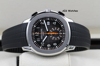 BNIB Patek Philippe 5968A Aquanaut Chronograph SS 42.2MM Orange/Black Strap B&P