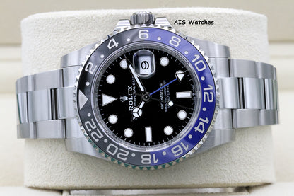 BNIB Rolex GMT Master II 126710BLNR Batman Oyster Bracelet Ceramic Bezel BP