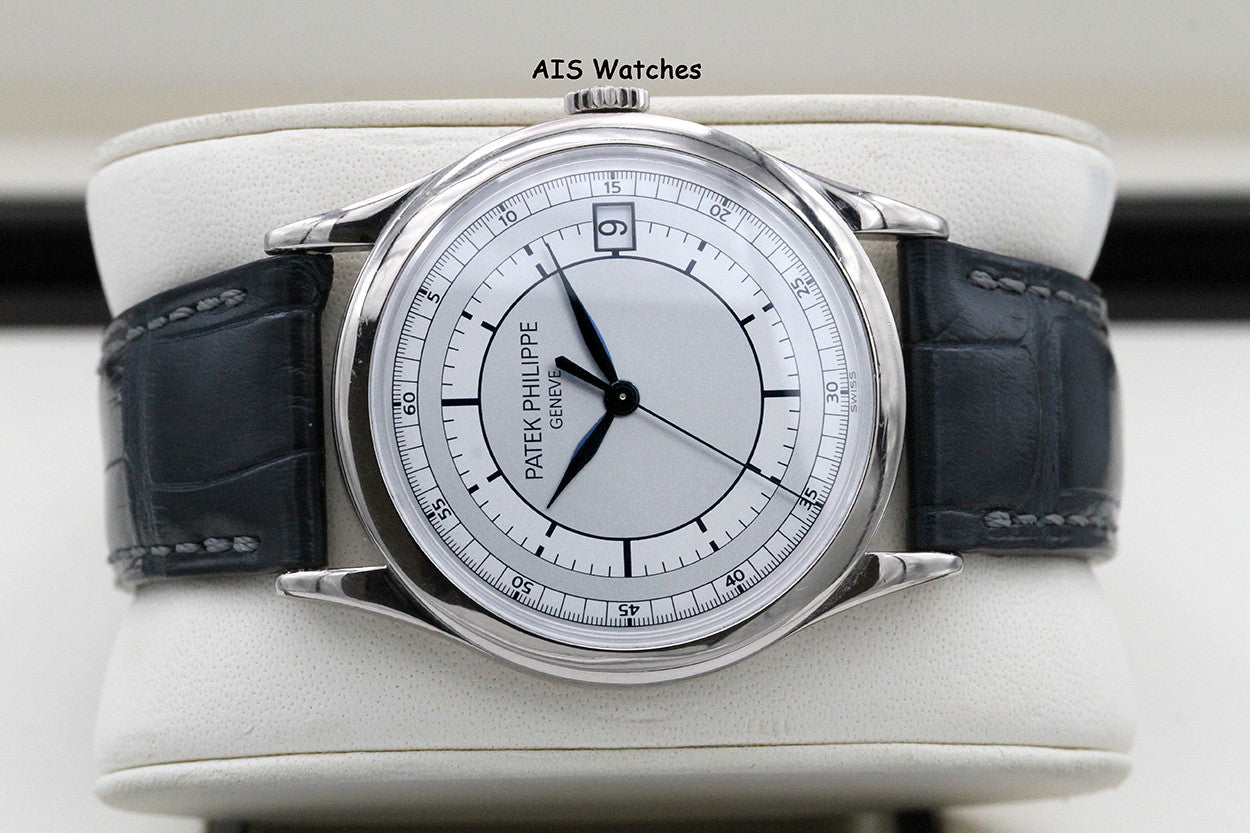 Patek Philippe 5296G Calatrava Scientific White Gold Silver Sector Dial
