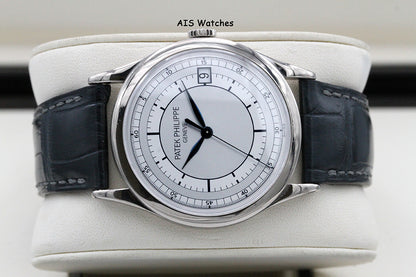 Patek Philippe 5296G Calatrava Scientific White Gold Silver Sector Dial