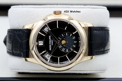 Patek Philippe Annual Calendar 5205R Rose Gold Black Dial Box & Paper