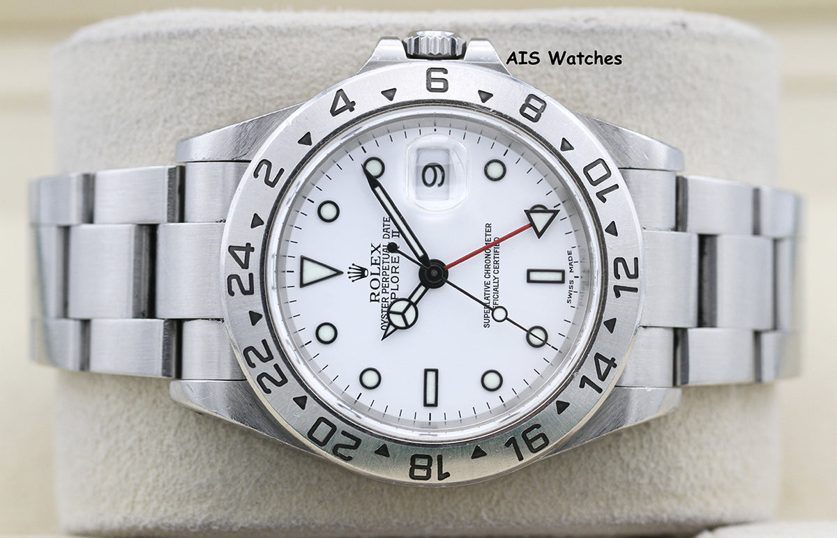 Rolex Explorer II 16570 Polar White Dial 40MM K Serial Box & Papers