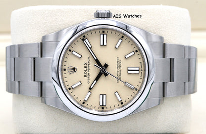 BNIB Rolex 134300 Oyster Perpetual 41 MM Beige Dial Box & Paper