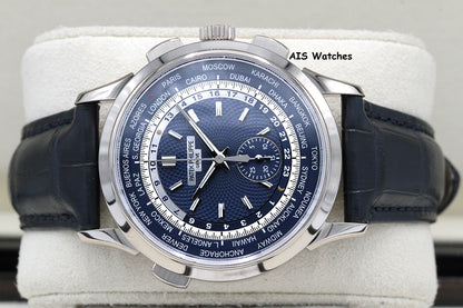 Patek Philippe 5930G World Time Chronograph White Gold Blue Dial Box & Paper