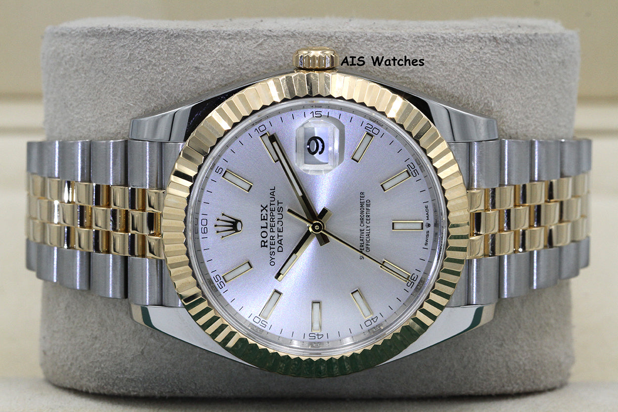 Rolex 126333 DateJust 41MM 18K YG/SS Silver Stick Dial Jubilee Bracelet 2023 Box & Papers