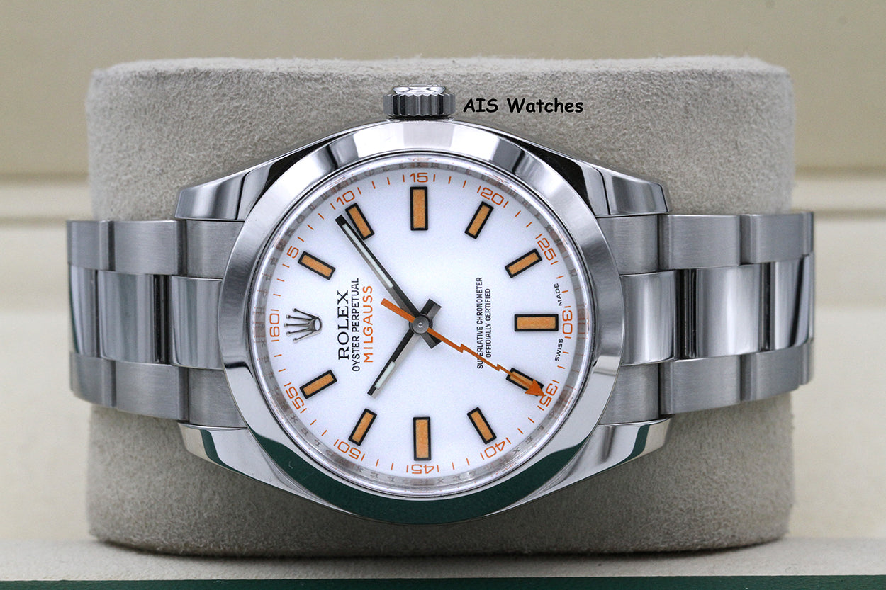 Rolex Milgauss 116400 White Dial M Serial Box & Papers