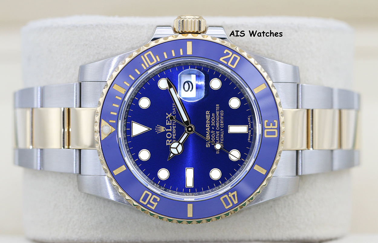 Rolex Submariner 18K YG/SS 116613LB SunBurst Blue Dial Ceramic 40MM 2019 B&P