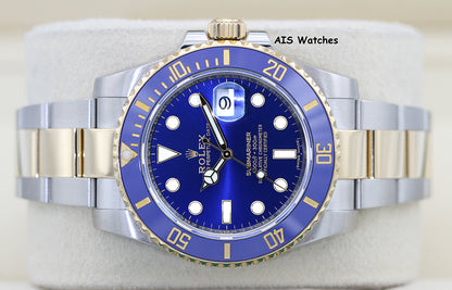 Rolex Submariner 18K YG/SS 116613LB SunBurst Blue Dial Ceramic 40MM 2019 B&P